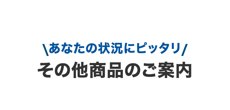 あなたの状況にピッタリ
その他商品のご案内